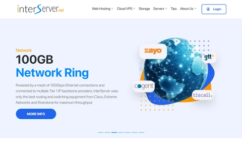 InterServer VPS hosting homepage with price-lock guarantee