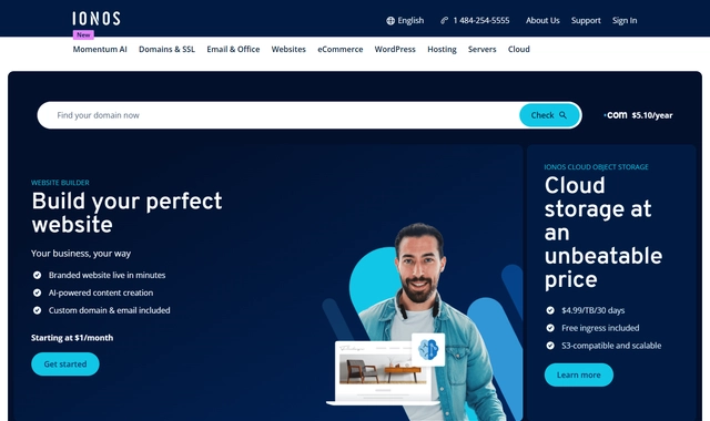IONOS Cloud European servers with trial credit and very low pay-as-you-go VPS pricing