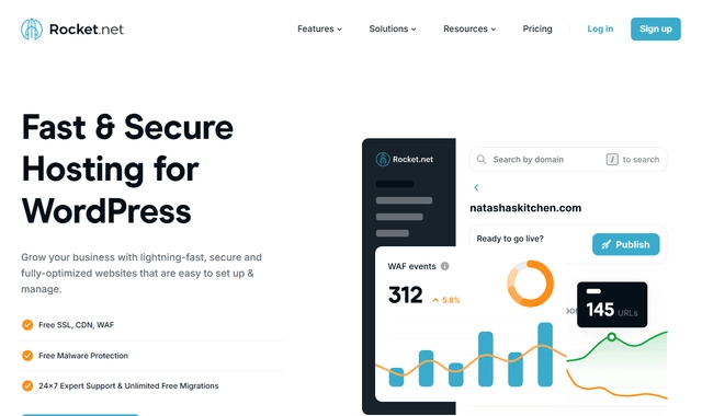 Rocket.net Cloudflare Enterprise edge speed test