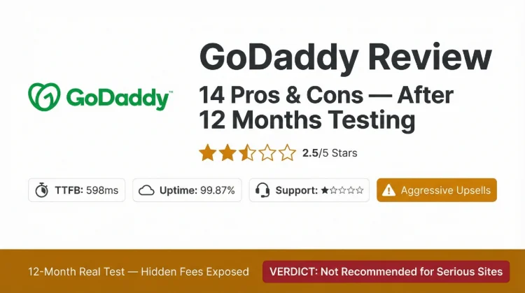GoDaddy Hosting Review 2026: 14 Pros & Cons After 12 Months