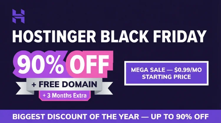 Hostinger Black Friday Deals 2026 — Up to 87% OFF + Free Domain