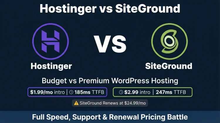 Hostinger vs SiteGround: Which WordPress Host is Better? (2026)