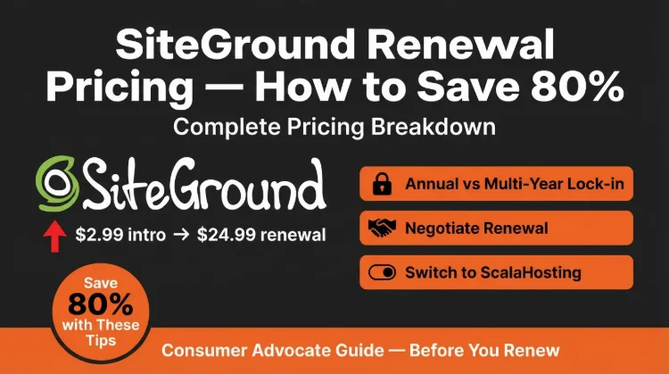 SiteGround Pricing & Renewal Tips 2026 (How to Save 80%)